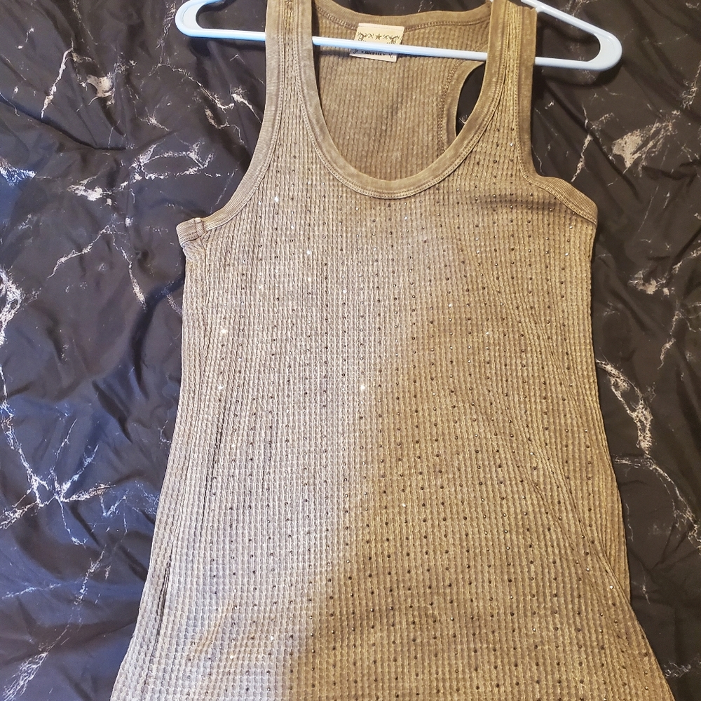 Grey tank top with gems